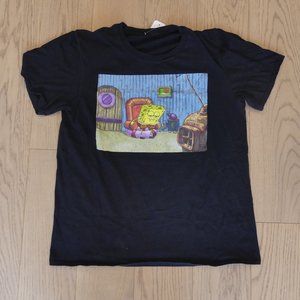 Spongebob Square Pants Black Medium T-Shirt